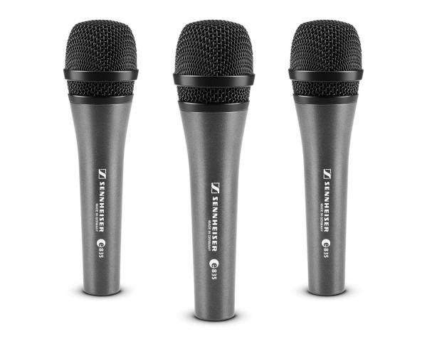 Sennheiser e835 3-PACK Dynamic Cardioid Vocal Microphone - Main Image