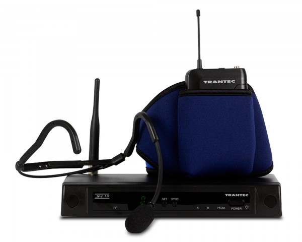 Trantec S4.10W UHF Headworn System with HM66 Headmic + AB1000 CH70 - Main Image