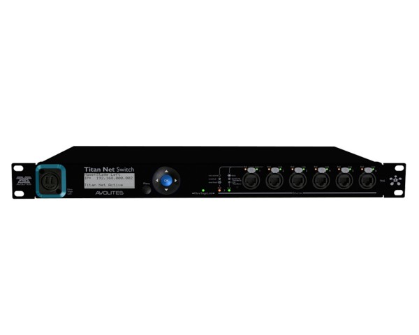 Avolites Titan Net Switch to Connect FOH to Stage Via Cat5 or Fibre 1U - Main Image