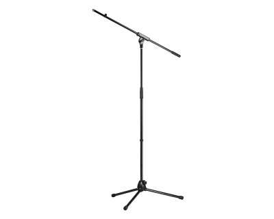 210/7 'Low-Cost' Mic Boom Stand Folding Legs All-Metal Black