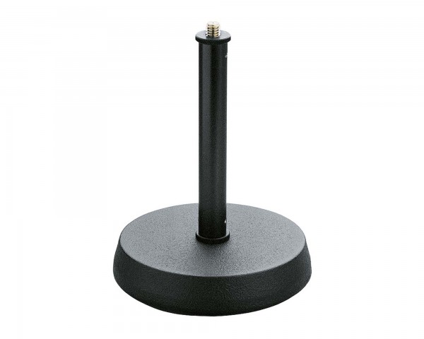 K&M 232 (23200) 130mm Cast Round Base Table Mic Stand 175mm Black - Main Image