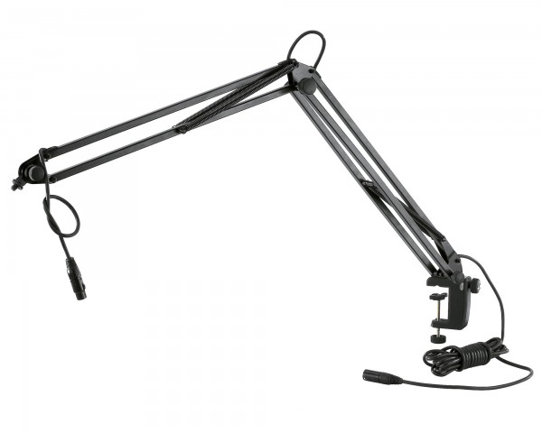 K&M 23850 Anglepoise Mic Arm with Table Edge G-Clamp Black - Main Image