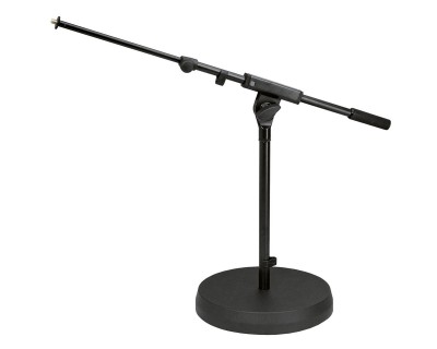 25960 Low Level Mic Boom Stand with Cast Round Base Black