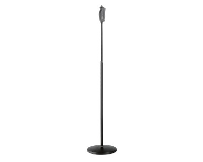 26085 Mic Stand Round Cast Base with One-Hand Clutch Black