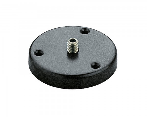 K&M 22140 221D 73mm Table Flange with 4mm Cable Entry Hole BLACK - Main Image