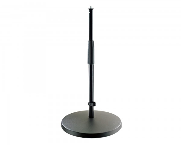 K&M 23323 Cast Round Base Telescopic Mic Stand Black 350-570mm - Main Image