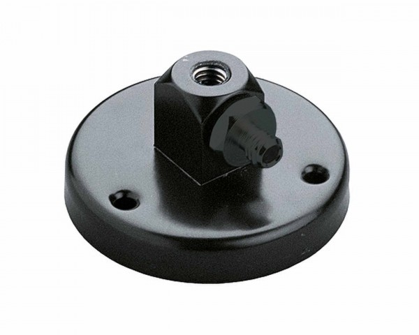K&M 22130 221C Table Flange 3/8 with 4mm Cable Entry Hole Black - Main Image