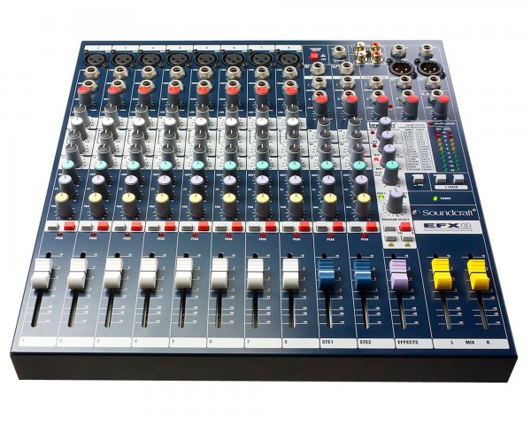 Soundcraft EFX8 8:2 Mixer 8-Mic 2-Stereo i/p + Effects Exc Rack Kit - Main Image