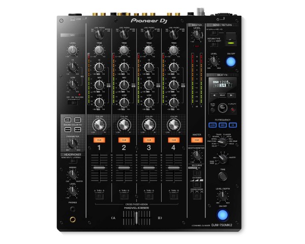 Pioneer DJ DJM-750MK2 4Ch 32-Bit Pro Mixer with rekordbox License BLACK - Main Image