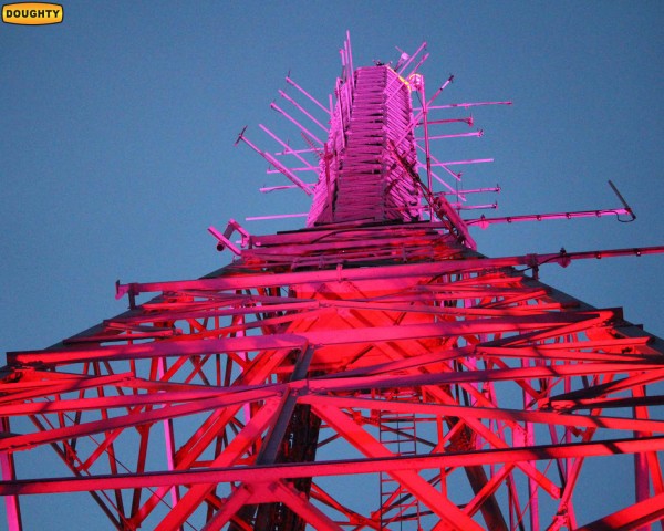 Doughty and Ridge light BBC mast at Alexandra Palace