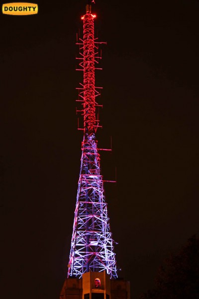 Doughty and Ridge light BBC mast at Alexandra Palace