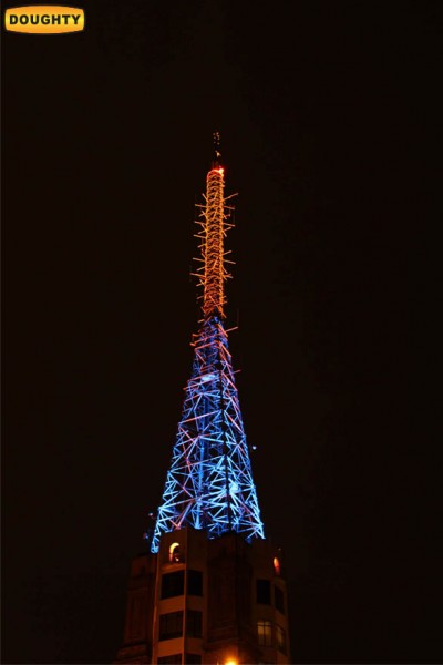 Doughty and Ridge light BBC mast at Alexandra Palace