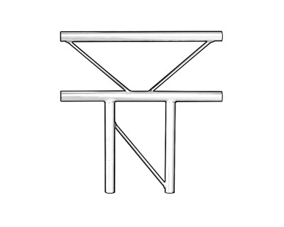 100 Ladder Junction 3-Way 90° Horizontal