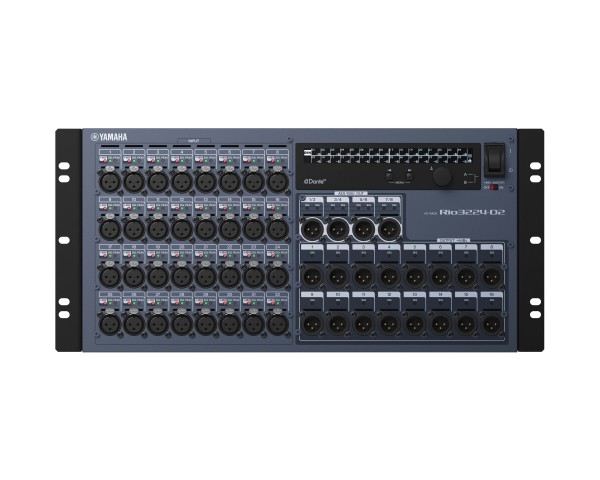 Yamaha RIO3224D2 Dante Network Rack 32in/24out with Dual PSU and OLED - Main Image