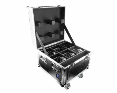 WELLFit DMX LED Uplighter 6x in Charging Flightcase Chrome IP65