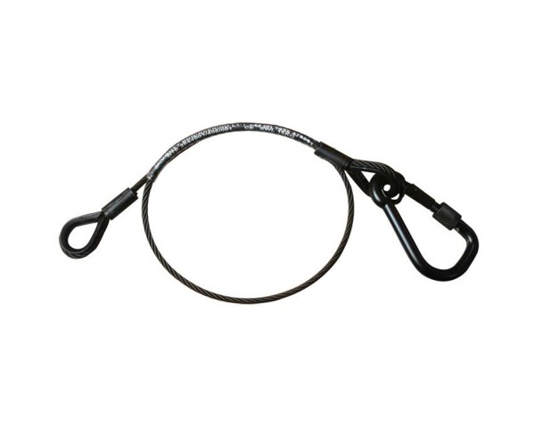 Doughty T2844501 36kg Safety Wire 1000mm with M8 Carabiner Hook BLACK - Main Image