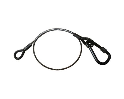 T2844501 36kg Safety Wire 1000mm with M8 Carabiner Hook BLACK