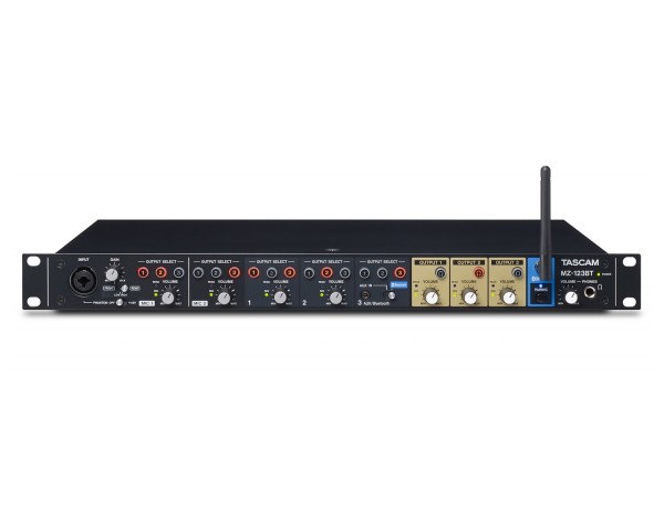 TASCAM MZ-123BT 3-Zone Compact Audio Mixer with Bluetooth 1U - Main Image