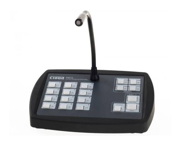 Cloud PM-12 Twelve-Zone Cat5 Digital Paging Microphone with Chime - Main Image