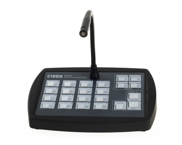 Cloud PM-16 Sixteen-Zone Cat 5 Digital Paging Microphone with Chime - Main Image