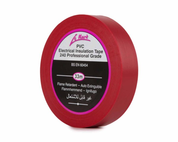Le Mark PVC Electrical Insulation Tape 19mm x 33m RED - Main Image