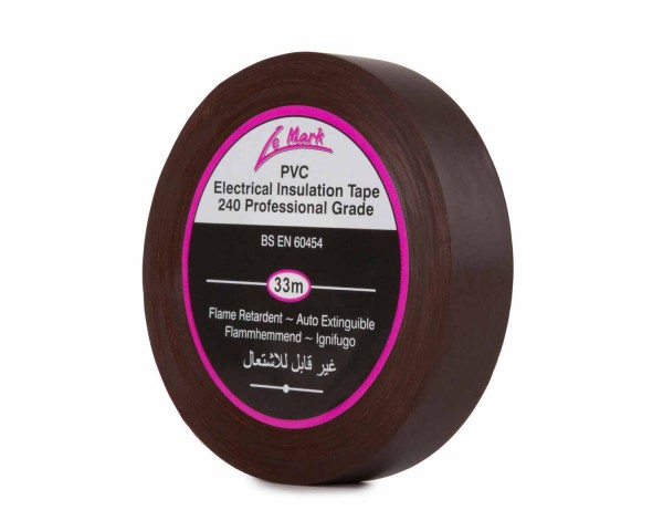 Le Mark PVC Electrical Insulation Tape 50mm (fifty) x 33m BROWN - Main Image
