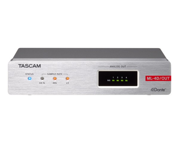 TASCAM ML-4D/OUT-X 4CH Dante-Analogue Converter with DSP XLR 1U - Main Image