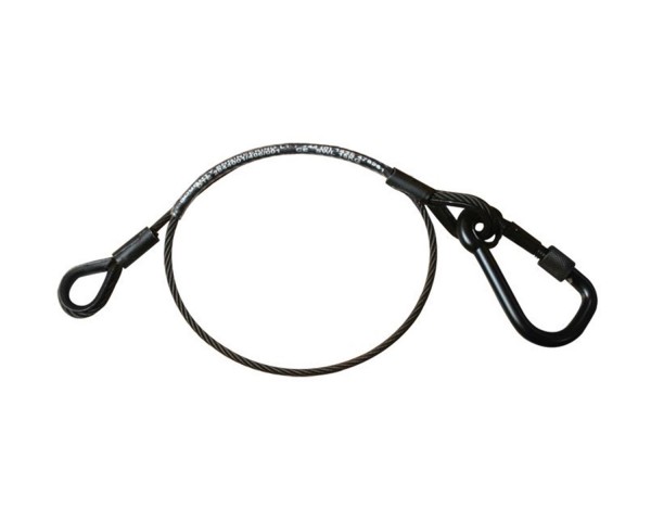 Doughty T2844001 36Kg Safety Wire 600mm with M8 Carabiner Hook BLACK - Main Image