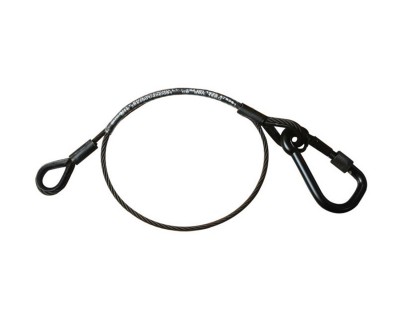 T2844001 36Kg Safety Wire 600mm with M8 Carabiner Hook BLACK