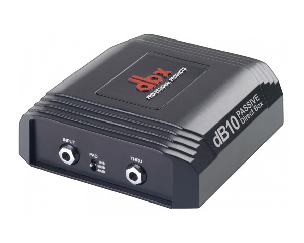 dbx DB10 Passive DI Box Jack Input with 0/20/40dB Pad XLR Output - Main Image