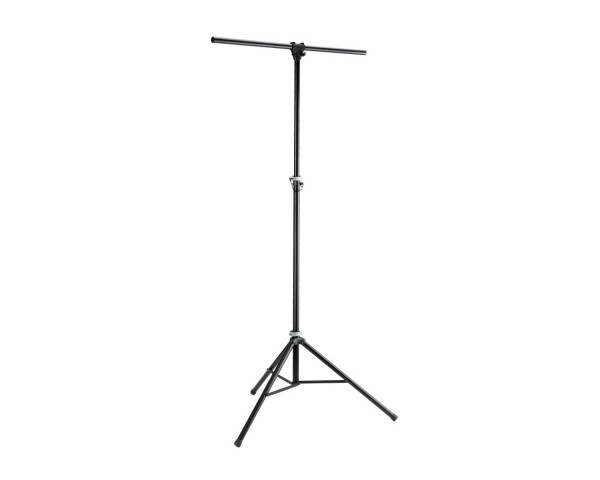 K&M 24620 Black Lightweight Aluminium Lighting Stand with Cross Bar - Main Image