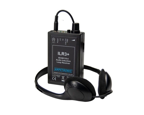 Ampetronic ILR3+ Receiver with Field Strength Indicators and Headset - Main Image