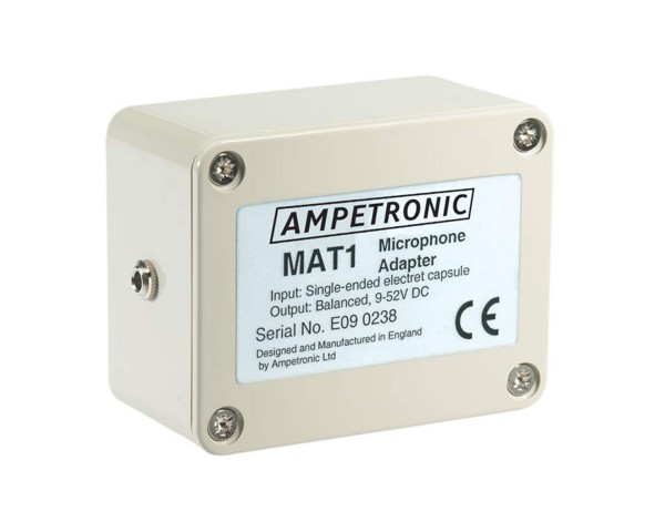Ampetronic MAT1 Mic Adaptor (Unbalanced Mic to Balanced Input) - Main Image