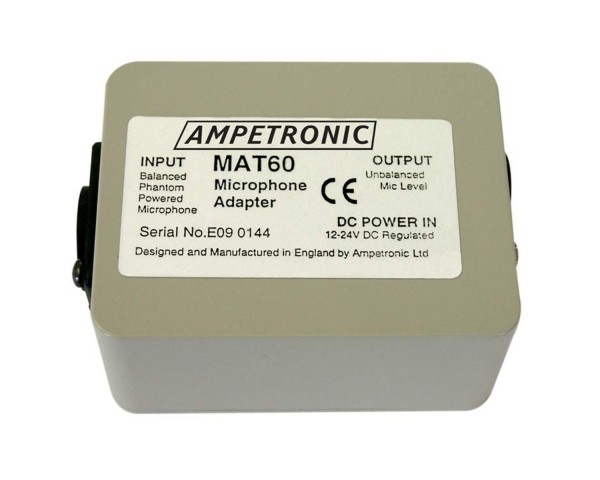 Ampetronic MAT60 Mic Adaptor (Balanced Mic to Unbalanced Input) - Main Image
