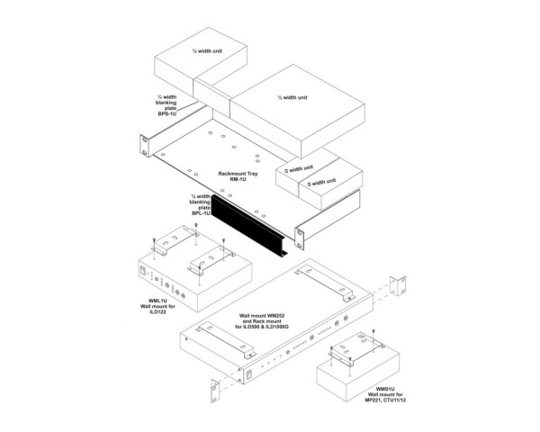 Ampetronic BPL-1U Blank Plate for RM-1U Half-Width - Main Image