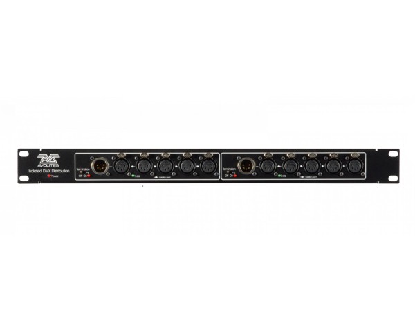 Avolites Isolated DMX512 Splitter 2-In 4+4-Out Rack Mount 5 Pin 1U - Main Image