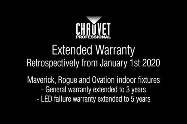 CHAUVET Professional extends the warranty of 3 product lines