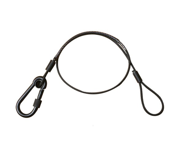 Doughty T22001 15Kg 585mm Safety Wire with M6 Carabiner Hook BLACK - Main Image