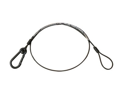 T2840001 5Kg 500mm Safety Wire with M4 Carabiner Hook BLACK
