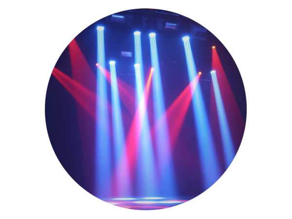 Professional event lighting equipment: from small parties and corporate events right up to large scale concerts and festivals including stage lighting and outdoor event lighting..
