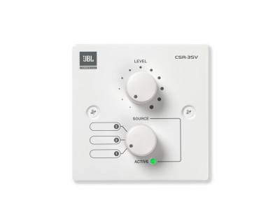 CSR3SV Wall Mounted 3 Source and Volume Remote Control White