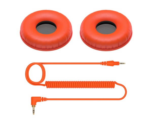 Pioneer DJ HC-CP08-M Coiled Cable and Ear Pads Pack for HDJ-CUE1 Orange - Main Image