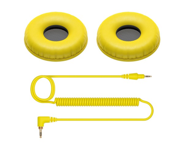 Pioneer DJ HC-CP08-Y Coiled Cable and Ear Pads Pack for HDJ-CUE1 Yellow - Main Image