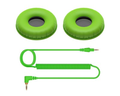 HC-CP08-G Coiled Cable and Ear Pads Pack for HDJ-CUE1 Green