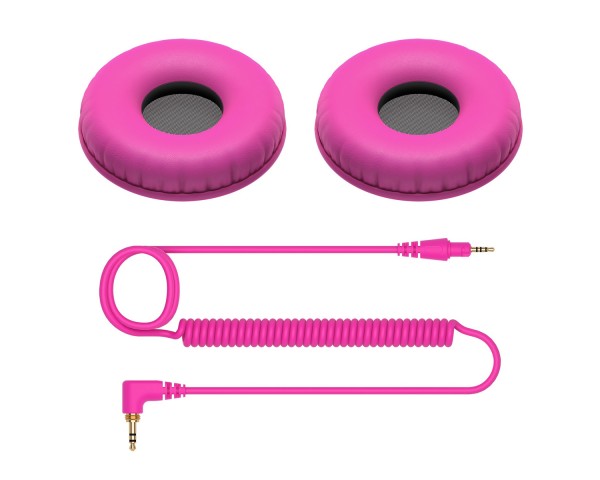 Pioneer DJ HC-CP08-V Coiled Cable and Ear Pads Pack for HDJ-CUE1 Pink - Main Image