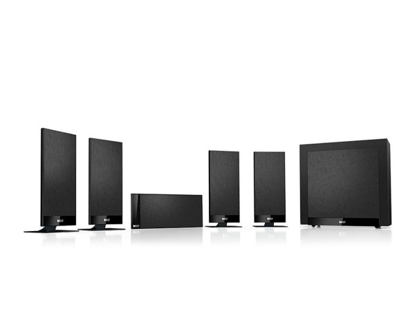 KEF T105 System (4 x T101 Satellites, T101c Centre + T2 Sub) Black - Main Image