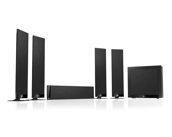 KEF T305 System (4 x T301 Satellites, T301c Centre + T2 Sub) Black - Main Image