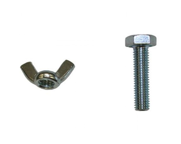 Leisuretec M10 Wing Nut and Bolt Set with 40mm Long Thread Zinc Plated - Main Image