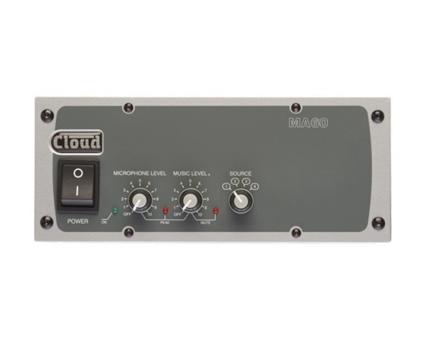 Cloud MA60 (CLOUD) Mixer Amp 4-Line/1-Mic Input 1/2 Rack 60W 4Ω - Main Image