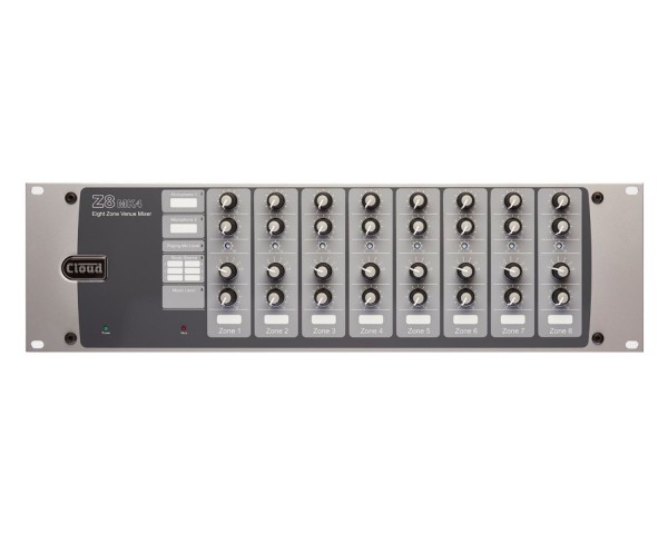 Cloud Z8 Mk4 Eight Zone-Mixer 6-Line+2-Mic+Paging Mic Input 3U - Main Image